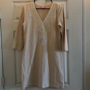 Long sleeves tan Lilly Pulitzer dress